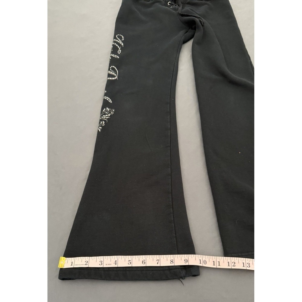 Harley-Davidson Sweatpants Womens Small Black Flare Lounge Graphic Y2K 2000s - Picture 9 of 16